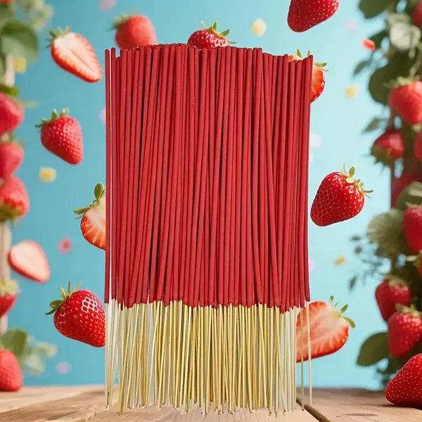6 Fruit Flavors Incense Sticks, with Rich Fruity Aromas such as Cantaloupe, Strawberry, Watermelon, etc., 25.5cm/ 10.04in, Perfect for Yoga, Meditation,and Enhancing Party Atmosphere - 102pcs