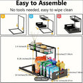 1/2pcs kitchen rack for sink organization and storage, under sink organization, sliding pull-out cabinet organization rack, metal sliding drawer, for kitchen refrigerator cabinet organization rack, si