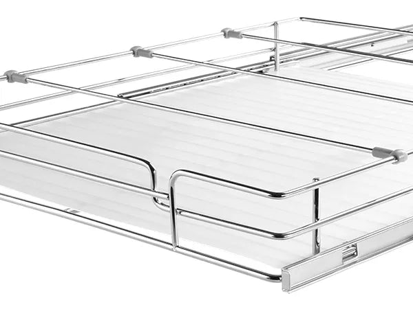 15.5"Wx21"Dx3.5"H Pull Out Cabinet Organizer, Heavy Duty Slide Out Pantry Shelves, Steel Roll Out Drawers, Sliding Drawer Storage for Home Under Sink, 17"Wx22"Dx7"H Install Size for Cabinet