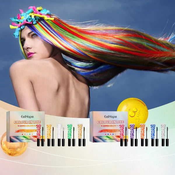 EELHOPE 5-Piece Temporary Comb Hair Color Kit, 5 x 14 ml