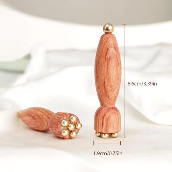 Wooden TCM acupoint massager, designed for eye bags, dark circles and sensitive skin, a traditional Chinese medicine skincare instrument equipped with facial and periocular massage sticks