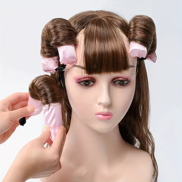 12PCS Lazy Hair Curler Set with Button Foam Rollers Big Wavy Curling Tube Foam Hair Curling Tool