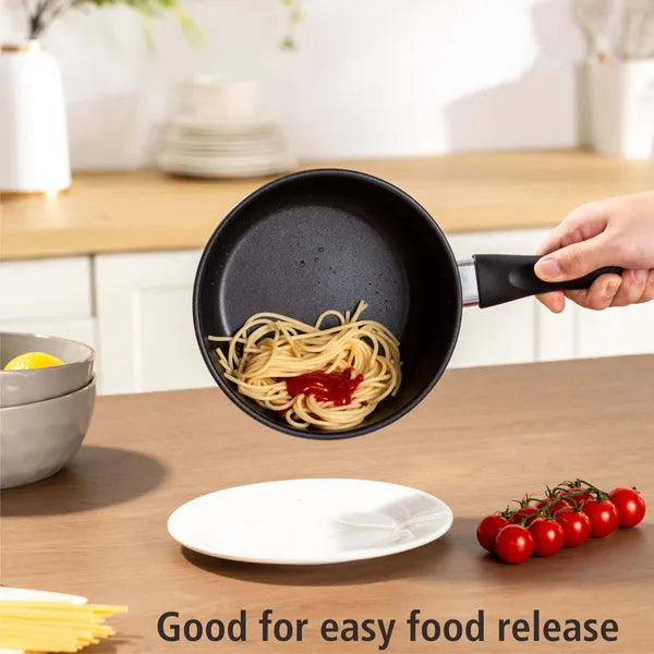 2 qt Non-Stick Aluminum Saucepan, Black