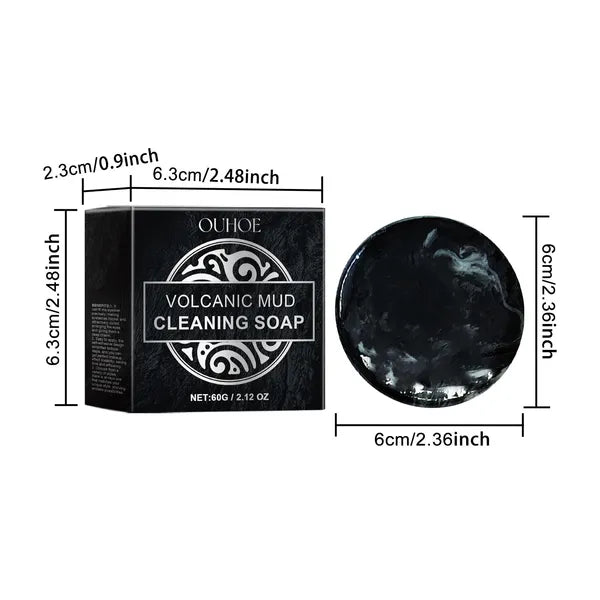 OUHOE Volcanic Mud Facial Cleansing Bar, 60 g