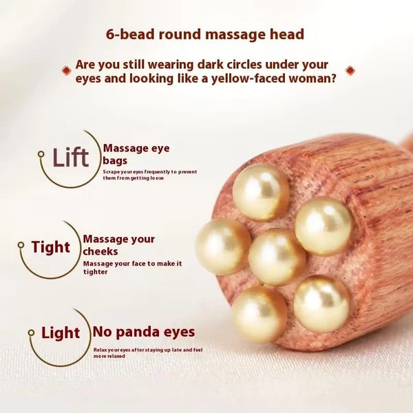 Wooden TCM acupoint massager, designed for eye bags, dark circles and sensitive skin, a traditional Chinese medicine skincare instrument equipped with facial and periocular massage sticks
