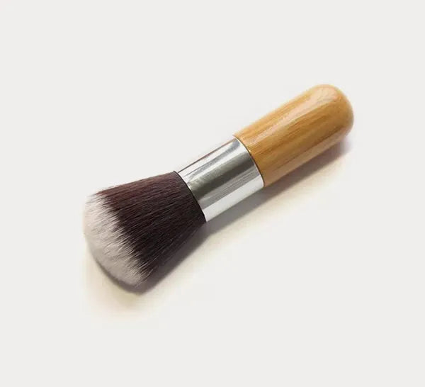 Premium Kabuki Blush Brush - High-Density Soft Synthetic Makeup Brush with Eco-Friendly Bamboo Handle for Flawless Powder & Contour Blending