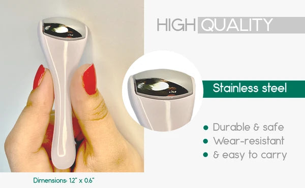 BeNat Stainless Steel Eye & Face Ice Roller Massager - Cooling Facial Massage Tool for De-Puffing, Lifting & Dark Circles