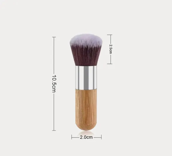 Premium Kabuki Blush Brush - High-Density Soft Synthetic Makeup Brush with Eco-Friendly Bamboo Handle for Flawless Powder & Contour Blending