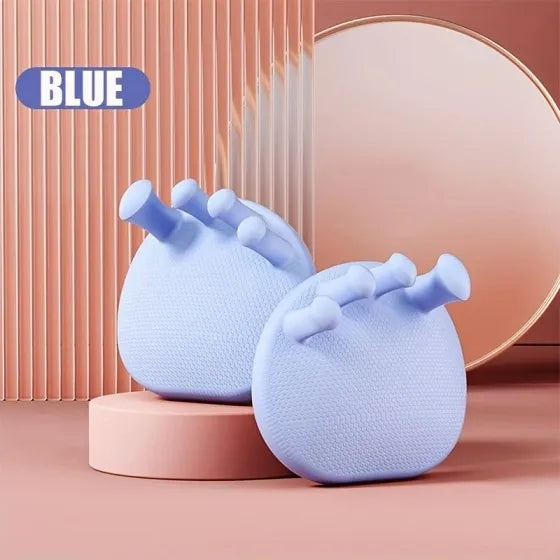 Blue Silicone Toe Separator Massager, Soft Foot Relaxation Cushion, Toe Spacer for Home Foot Care Relief