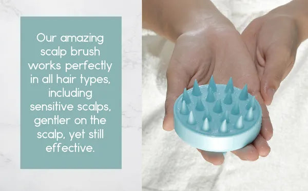 BeNat Hair Scalp Massager - Soft Silicone Bristles Shampoo Brush for Deep Cleansing, Head Relaxation, Exfoliation & Root Stimulation, Blue