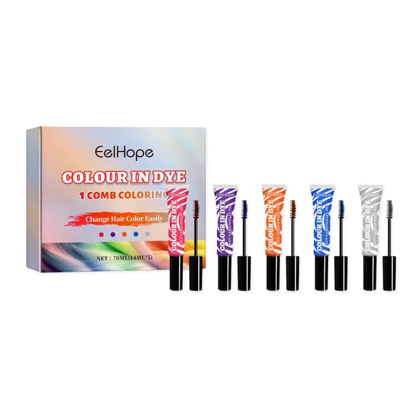 EELHOPE 5-Piece Temporary Comb Hair Color Kit, 5 x 14 ml