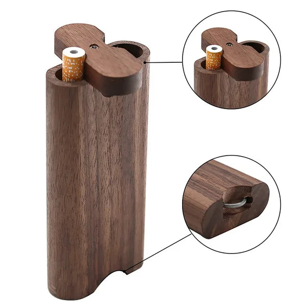 Wooden Dugout Pipe Self Cleaning Metal Bat Poker Smoking Pipe One Hitter Kit US