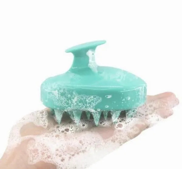BeNat Hair Scalp Massager - Soft Silicone Bristles Shampoo Brush for Deep Cleansing, Head Relaxation, Exfoliation & Root Stimulation, Blue