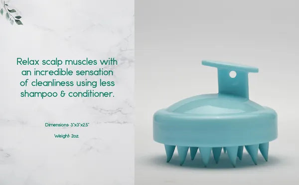 BeNat Hair Scalp Massager - Soft Silicone Bristles Shampoo Brush for Deep Cleansing, Head Relaxation, Exfoliation & Root Stimulation, Blue