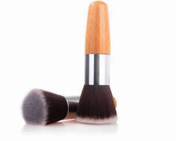 Premium Kabuki Blush Brush - High-Density Soft Synthetic Makeup Brush with Eco-Friendly Bamboo Handle for Flawless Powder & Contour Blending