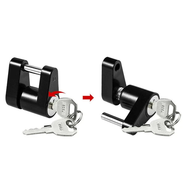 Trailer Hitch Coupler Lock Dia 1/4 Span 3/4 For Tow Boat RV Truck Car + 2 Keys