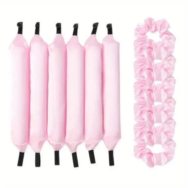 12PCS Lazy Hair Curler Set with Button Foam Rollers Big Wavy Curling Tube Foam Hair Curling Tool