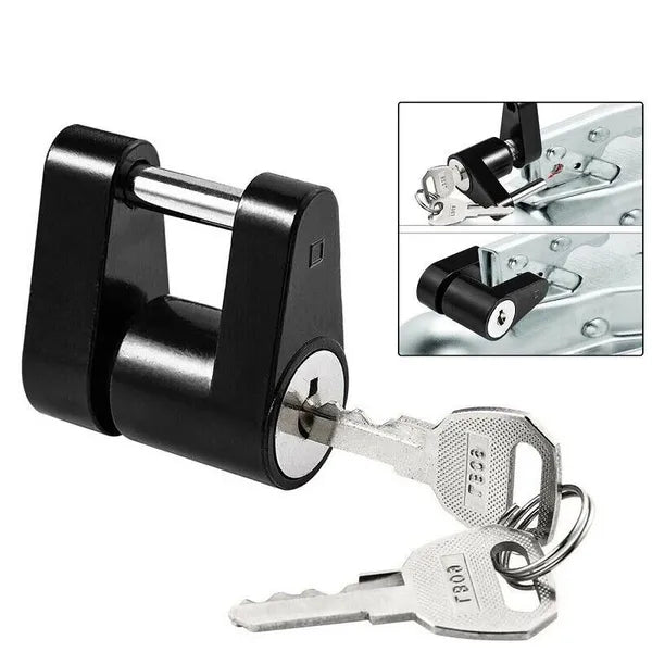 Trailer Hitch Coupler Lock Dia 1/4 Span 3/4 For Tow Boat RV Truck Car + 2 Keys