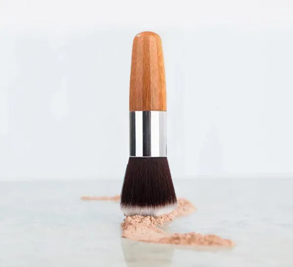 Premium Kabuki Blush Brush - High-Density Soft Synthetic Makeup Brush with Eco-Friendly Bamboo Handle for Flawless Powder & Contour Blending