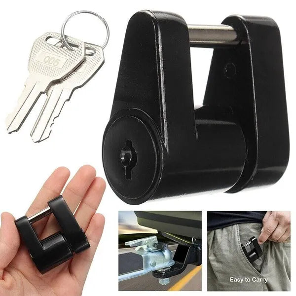 Trailer Hitch Coupler Lock Dia 1/4 Span 3/4 For Tow Boat RV Truck Car + 2 Keys