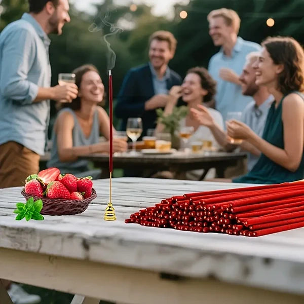 6 Fruit Flavors Incense Sticks, with Rich Fruity Aromas such as Cantaloupe, Strawberry, Watermelon, etc., 25.5cm/ 10.04in, Perfect for Yoga, Meditation,and Enhancing Party Atmosphere - 102pcs