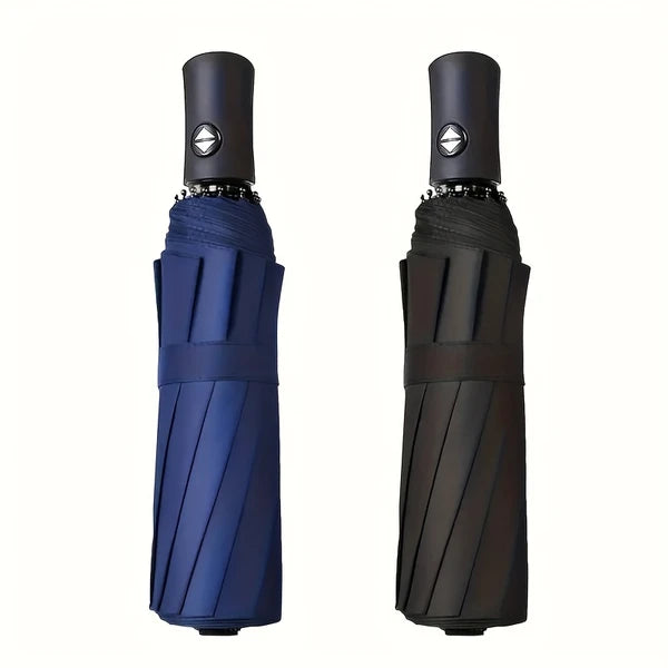 8 Ribs Automatic Windproof Folding Umbrella, One Hand Open Close, Premium Business Umbrella for Men, Fashion Sun Umbrella for Women