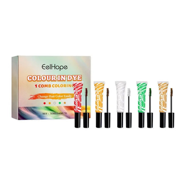 EELHOPE 5-Piece Temporary Comb Hair Color Kit, 5 x 14 ml