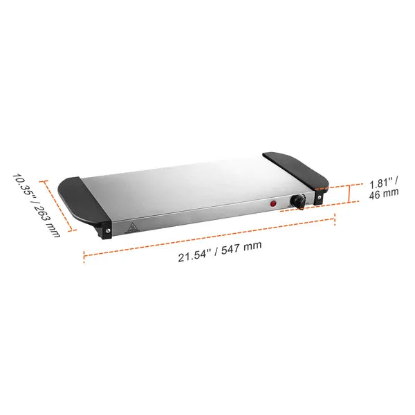 Electric Warming Tray, Food Warming Trays for Buffet, Warming Trays with Adjustable Temperature Control, Portable Stainless Steel Food Warmer, Hot Plate Perfect for Parties, Catering, Holidays