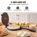 Tortilla Press, 8 Inch Tortilla and Roti Maker, Cast Iron Heavy Duty Tortilladora Press, Pre-Seasoned Pataconera Maker with 100 Pcs Parchment Paper, Dough Maker for Flour Tortilla, Tawa, Silver