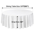 White Round Tablecloths 2 Pack, 120 Inches in Diameter, Stain- & Wrinkle- Resistant, Machine Washable Table Clothes, Polyester Fabric Table Covers for Wedding, Party, Banquet, Formal Events