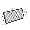 X-Marks Fire Pit Grill Grate, Rectangle Cooking Grate, Heavy Duty Steel Campfire BBQ Grill Grid with Handle & Support X Wire, Portable Camping Cookware for Outside Party Gathering, 32 Inch Black