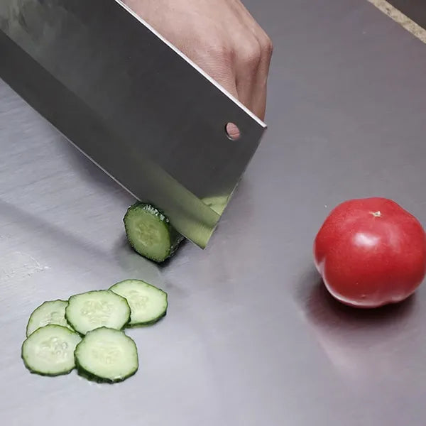 XXL cooked meat baking tray, double-sided cutting board, stainless steel rolling plate, breakfast tray, suitable for fruits, vegetables, meats, Father's Day gift Chopping Kitchen Knives